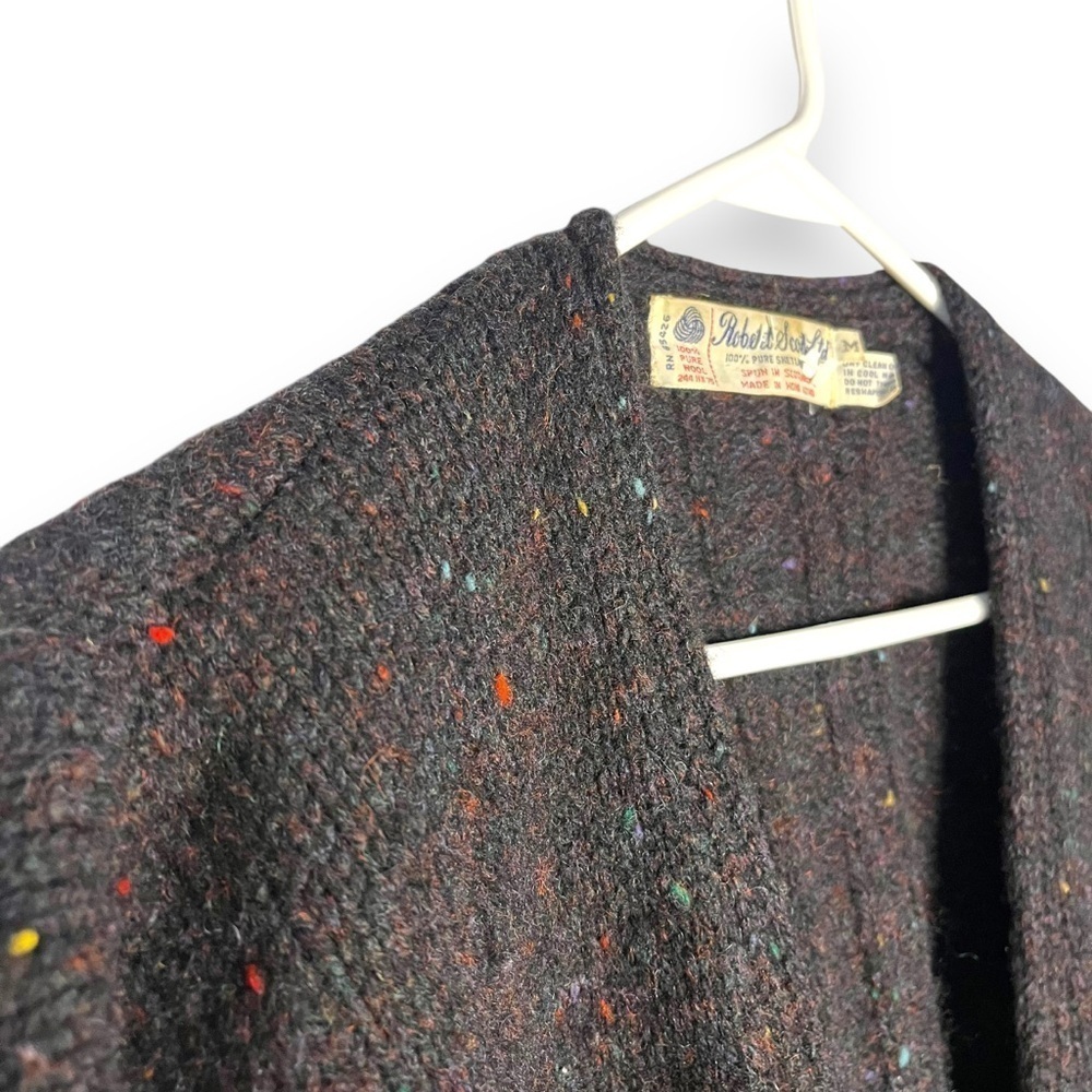 Vintage 100% Shetland Wool Sweater Size Medium Purple Speckled Retro 80s - Picture 3 of 6